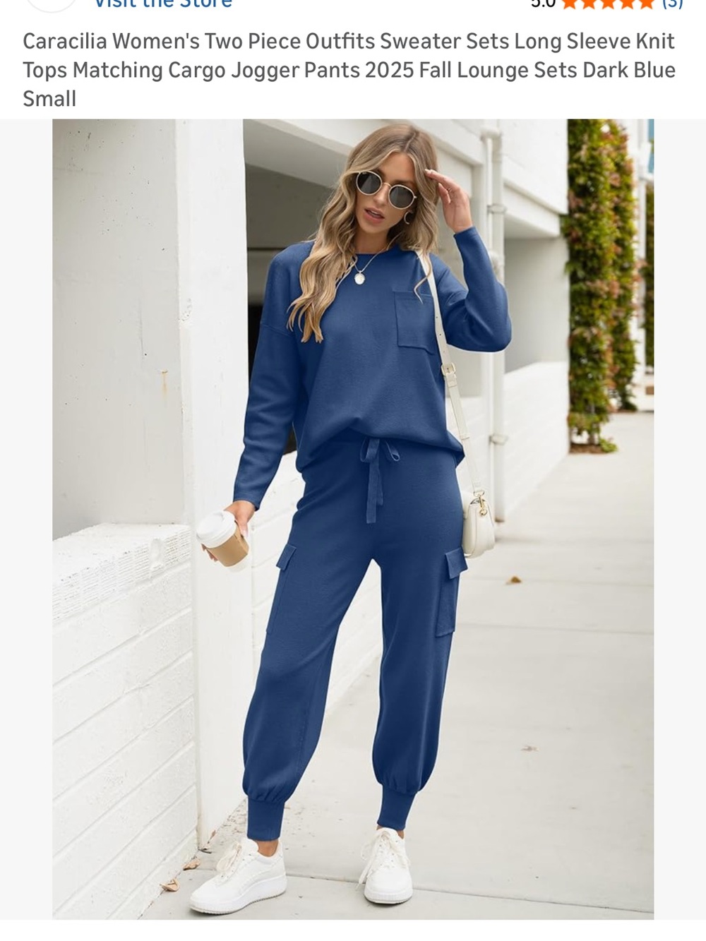 Casual Cargo Jogger Jumpsuit - Dark Blue